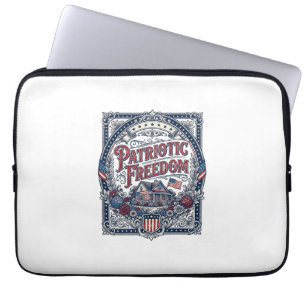 Patriottische Cottage Tuin Vector Grafische T-shir Laptop Sleeve