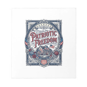 Patriottische Cottage Tuin Vector Grafische T-shir Notitieblok