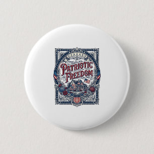 Patriottische Cottage Tuin Vector Grafische T-shir Ronde Button 5,7 Cm