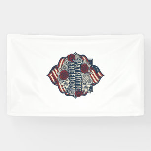 Patriottische Cottage Tuin Vector Grafische T-shir Spandoek