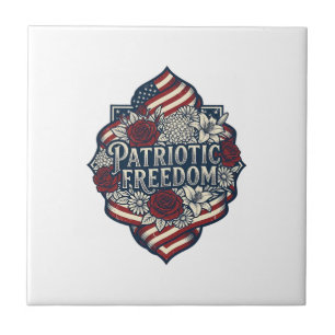 Patriottische Cottage Tuin Vector Grafische T-shir Tegeltje