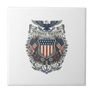 Patriottische Cottagecore Amerika Vector Grafische Tegeltje