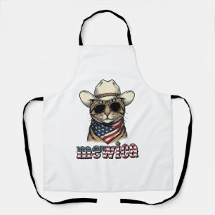 Patriottische Cowboy Kat Mewica Vintage Vector Ont Schort