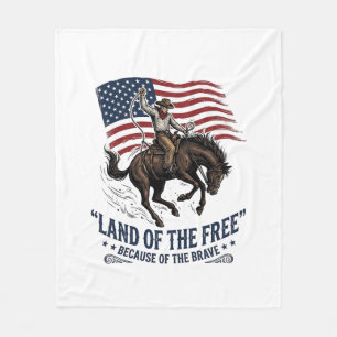 Patriottische Cowboy Land Van De Vrije Western Ove Fleece Deken