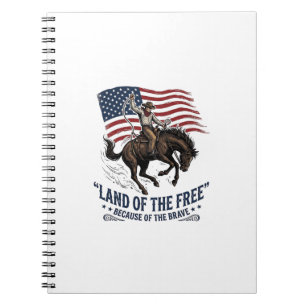 Patriottische Cowboy Land Van De Vrije Western Ove Notitieboek