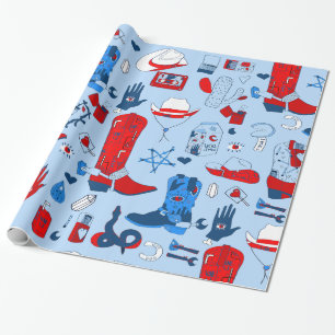 Patriottische cowboy wiccan cowgirl western cadeaupapier