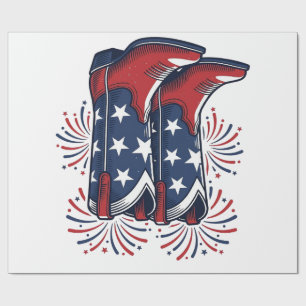 Patriottische Cowboylaarzen Vintage Western T-shir Cadeaupapier