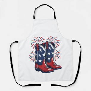 Patriottische Cowboylaarzen Vintage Western T-shir Schort