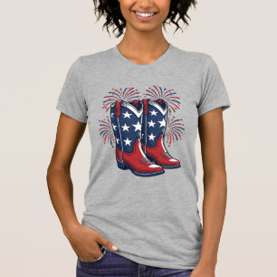 Patriottische Cowboylaarzen Vintage Western T-shir T-shirt