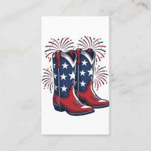 Patriottische Cowboylaarzen Vintage Western T-shir Visitekaartje