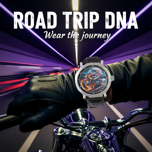 Patriottische Cruiser, Sunset Road Watch. Horloge (Creator heeft geüpload)