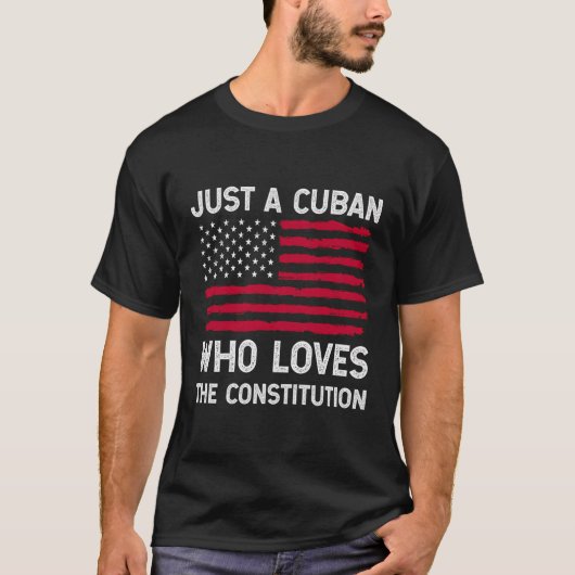 Patriottische Cubaan die houdt van de grondwet T-shirt (Voorkant)