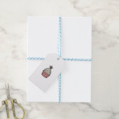 Patriottische Cupcake Vintage Gravure Vier Juli Cadeaulabel (Met Touw)