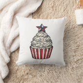 Patriottische Cupcake Vintage Gravure Vier Juli Kussen (Deken)