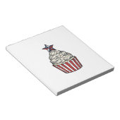 Patriottische Cupcake Vintage Gravure Vier Juli Notitieblok (Schuin)