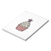 Patriottische Cupcake Vintage Gravure Vier Juli Notitieblok (Linkerzijde)