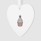 Patriottische Cupcake Vintage Gravure Vier Juli Ornament (voorkant)