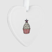 Patriottische Cupcake Vintage Gravure Vier Juli Ornament (voorkant)
