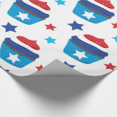 Patriottische cupcakes cadeaupapier (Hoek)