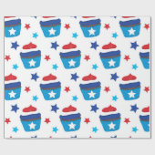 Patriottische cupcakes cadeaupapier (Vlak)