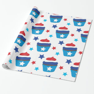 Patriottische cupcakes cadeaupapier