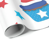 Patriottische cupcakes cadeaupapier (Rol Hoek)
