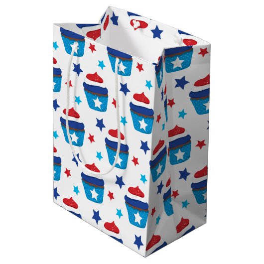 Patriottische cupcakes medium cadeauzakje (Achterkant Gekanteld)