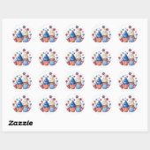 Patriottische cupcakes ronde sticker (Vel)