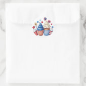 Patriottische cupcakes ronde sticker (Tas)