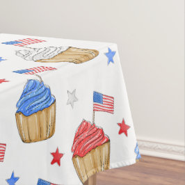 Patriottische Cupcakes / Rood Wit Blauwe Vierde Ju Tafelkleed