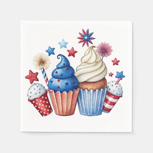 Patriottische cupcakes servet (Voorkant)