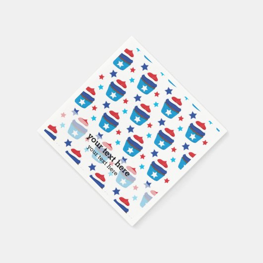 Patriottische cupcakes servetten (Hoek)
