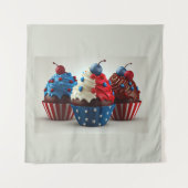 Patriottische cupcakes wandkleed (Voorkant)