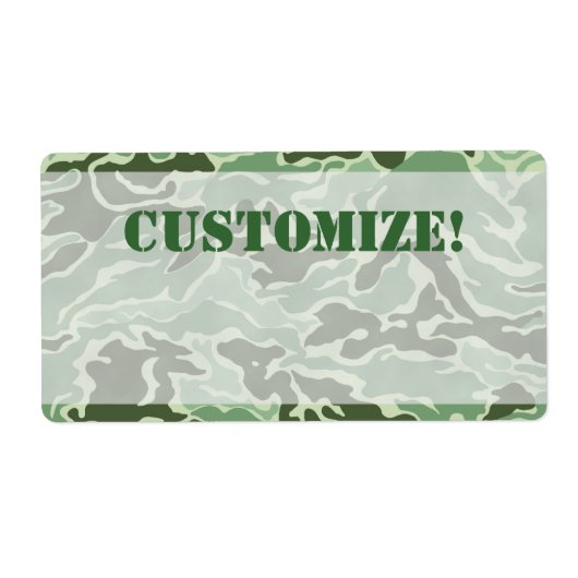Patriottische Custom Groene Leger Camouflage Label (Voorkant)