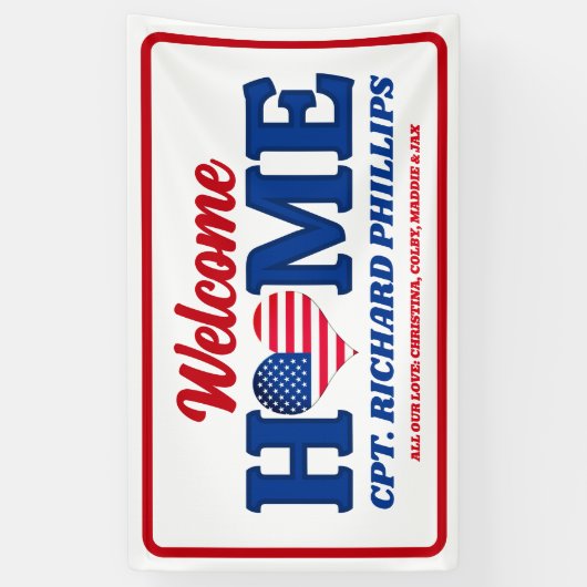 Patriottische Custom Militaire Welkom thuis Spandoek (Verticaal)