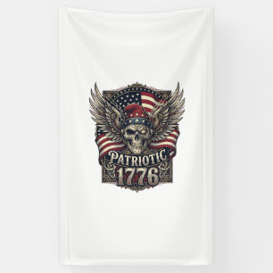 Patriottische Cyber Liberty Schedel Cyberpunk Toek Spandoek