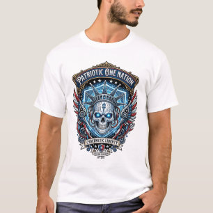 Patriottische Cyber Liberty Schedel Cyberpunk Toek T-shirt