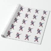 Patriottische Dabbing Heer Vintage Vector Design_ Cadeaupapier (Uitgerold)