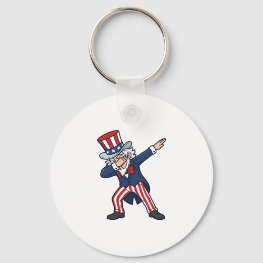 Patriottische Dabbing Heer Vintage Vector Design_ Sleutelhanger (Voorkant)