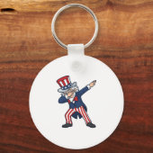 Patriottische Dabbing Heer Vintage Vector Design_ Sleutelhanger (Voorkant)