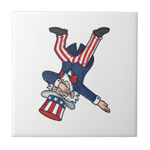 Patriottische Dabbing Heer Vintage Vector Design_ Tegeltje