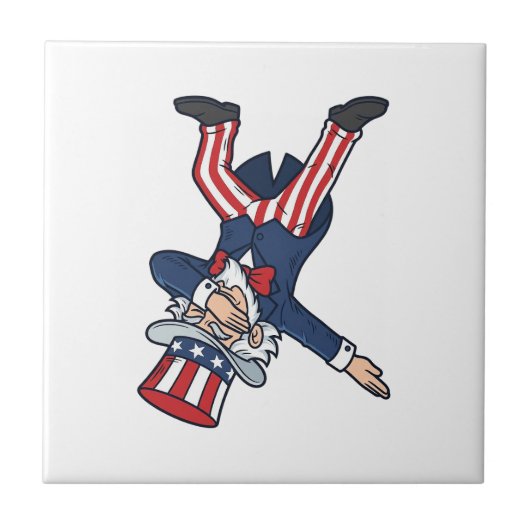 Patriottische Dabbing Heer Vintage Vector Design_ Tegeltje (Voorkant)