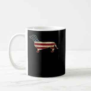 Patriottische dachshund, 4 juli, Amerikaanse vlagh Koffiemok