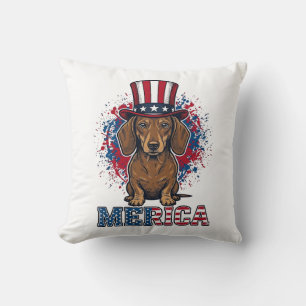 Patriottische Dachshund Amerika Vintage Hond Shirt Kussen