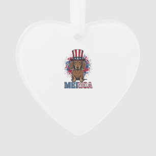 Patriottische Dachshund Amerika Vintage Hond Shirt Ornament