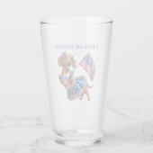 Patriottische Dachshund Cheerleader Bier Glas (Achterkant)