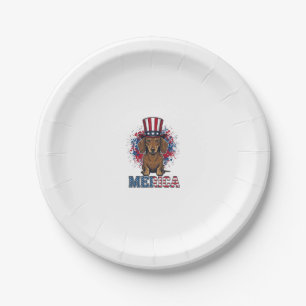 Patriottische Dachshund Merica Vintage Hond Shirt_ Papieren Bordje