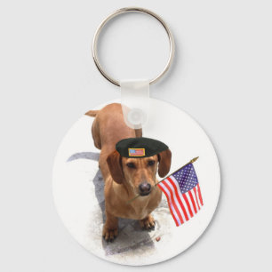 Patriottische dachshund-sleutelhanger sleutelhanger