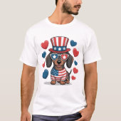 Patriottische Dachshund T-shirt (Voorkant)