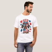 Patriottische Dachshund T-shirt (Voorkant volledig)
